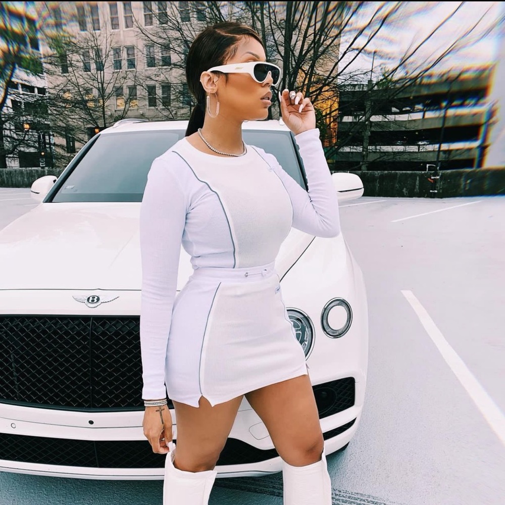 2pc White Skirt Set